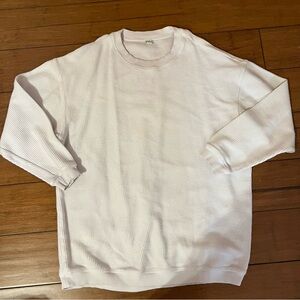 Aerie white ribbed sweatshirt